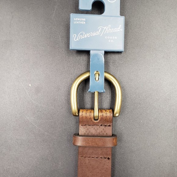 Universal Thread Womens Belt Brown Leather Studded - Picture 2 of 6